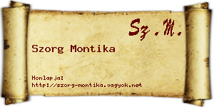 Szorg Montika névjegykártya